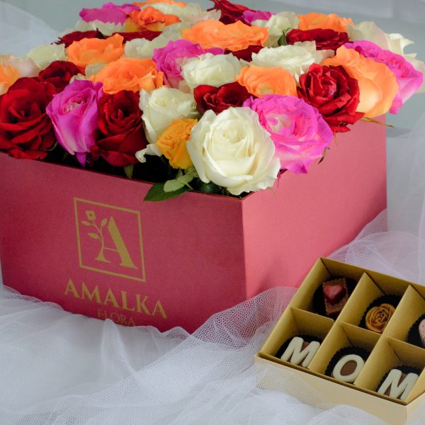 Rose Colour Box (With Chocolates) copy